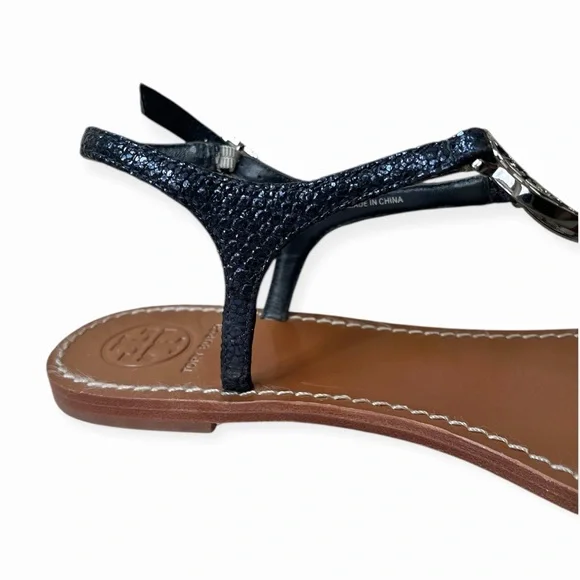 TORY BURCH Violet Metallic Thong Sandal Flip Flop Flats, Size 10